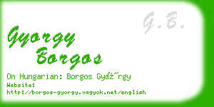 gyorgy borgos business card